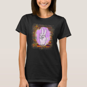 Siegeszeichen Friedenssymbol Treehugger Hippie Goa T-Shirt