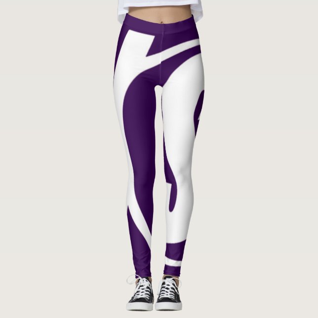 Siegeszug Leggings in Weiß und Lila (Vorderseite)