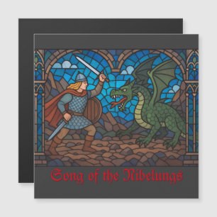Siegfried kämpft mit dem Drachen Magnetkarte