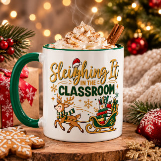 Siegreich im Klassenzimmer Weihnachtslehrer Tasse