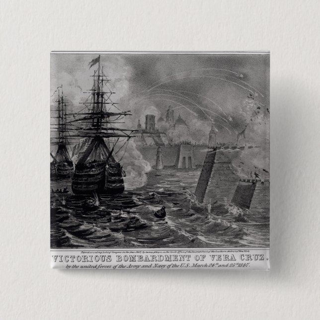 Siegreiche Bombardierung von Vera Cruz Button (Vorderseite)