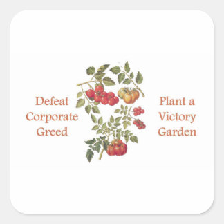 Siegreicher Gemüsegarten-Tomaten-Tragetasche Quadratischer Aufkleber