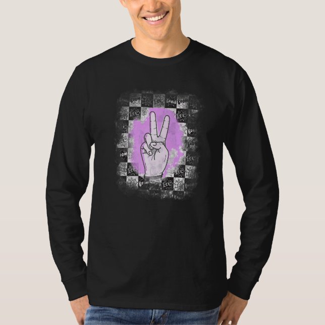 Siegzeichen Friedenssymbol Treehugger Hippie Goa A T-Shirt (Vorderseite)