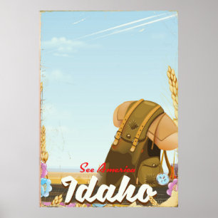 Sieh Amerika - Idaho Rucksack-Reiseplakat Poster