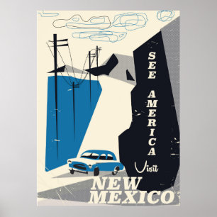 Sieh Amerika - New Mexico Vintage Reiseplakat Poster