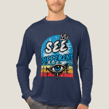 Sieh Anders Retro Langarm T-Shirt