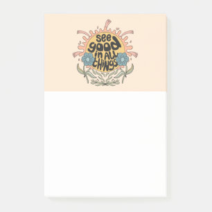 Sieh das Gute in allen Dingen Hippie-Grafik Post-it Klebezettel
