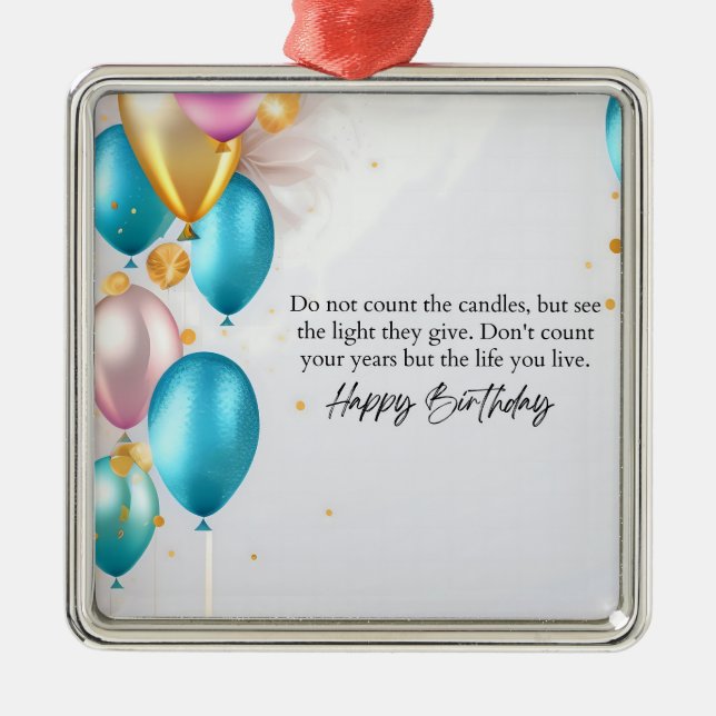 Sieh den Geburtstag Ornament Aus Metall (Vorne)