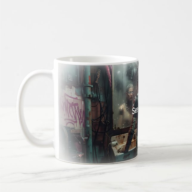 🤖 Sieh dich selbst Cyberpunk Android Tasse (Links)