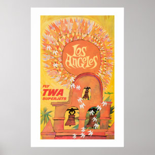 Sieh dir den klassischen Reisestil der Los Angeles Poster