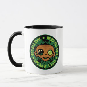 Sieh, höre und sprich alles Böse Affe Tasse