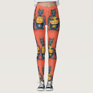 SIEH NIX BÖSE SCHWARZE KATZEN, HALLOWEEN LEGGINGS