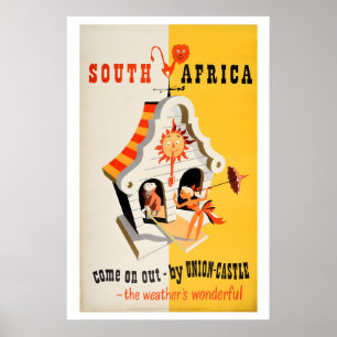 Sieh Südafrika! 1949 Vintage Reiseposter im Stil d Poster