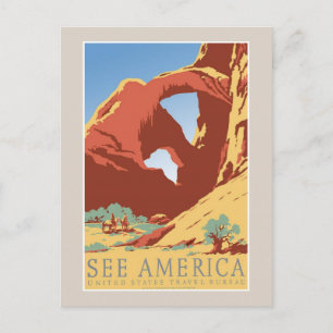 Siehe America Travel Vintag Postcard Postkarte