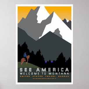 Siehe Amerika - Willkommen in Montana Poster