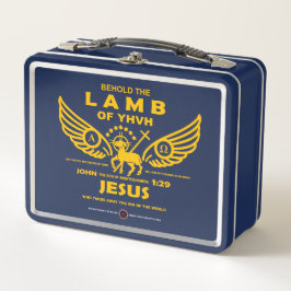 Siehe das Lamm des JHVH Metall Brotdose