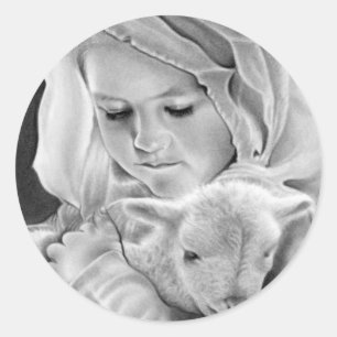 Siehe das Lamm Gottes-Aufkleber Runder Aufkleber