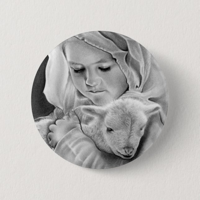 Siehe das Lamm Gottes  Knopf Button (Vorderseite)