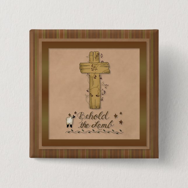 Siehe den Christlichen Knopf des Lammes Button (Vorderseite)