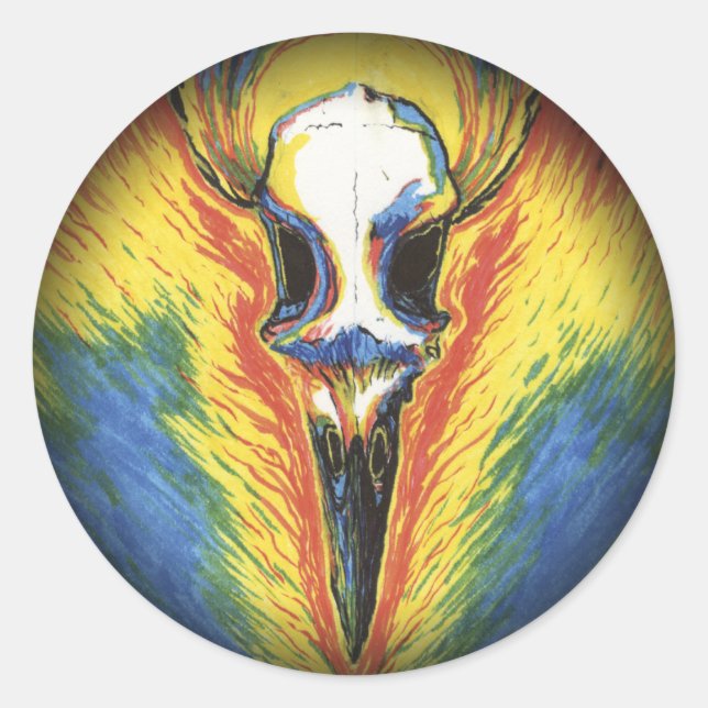 Siehe! Der knochenweiße Vogel Runder Aufkleber (Vorderseite)