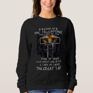 Siehe, er kommt der Löwe des Stamms Juda Sweatshirt
