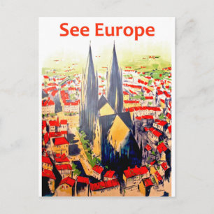Siehe Europa, Vintage-Reisepostkarte Postkarte