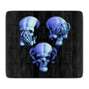 Siehe Hear Spear No Evil Skulls Cutting Board Schneidebrett