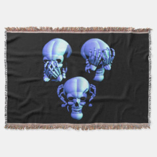 Siehe Hörreflexe ohne böse Skulls werfen Blanket Decke