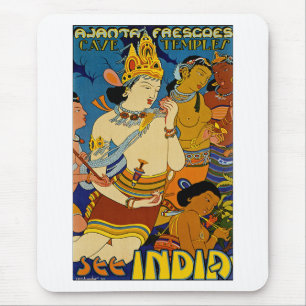Siehe Indien ~ Ajanta Frescoes Mousepad