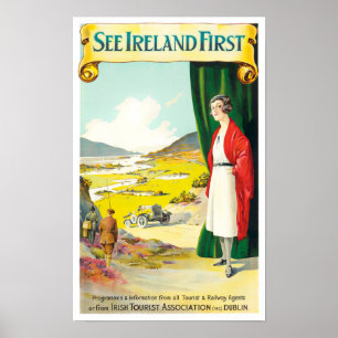 Siehe Irish FirstVintage Reise Poster