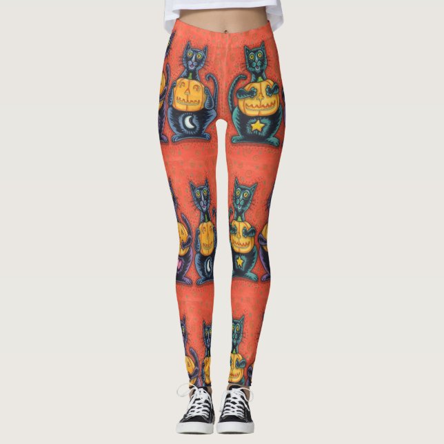 SIEHE KEINE SCHWARZEN KATZEN, HALLOWEEN LEGGINGS O (Vorderseite)