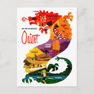 Siehe Orinet. Länder des Fernen Ostens innerhalb e Postkarte