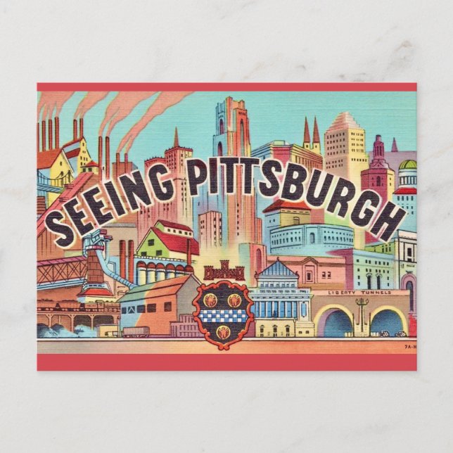Siehe Pittsburgh Illustrated Postcard Postkarte (Vorderseite)