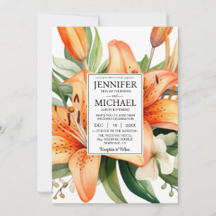 SIEHE RÜCKSEITE All-In-One Tiger Lily Hochzeitsein Einladung