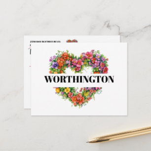 Siehe Rückseite - florales Herz Postkarte