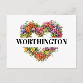 Siehe Rückseite - florales Herz Postkarte