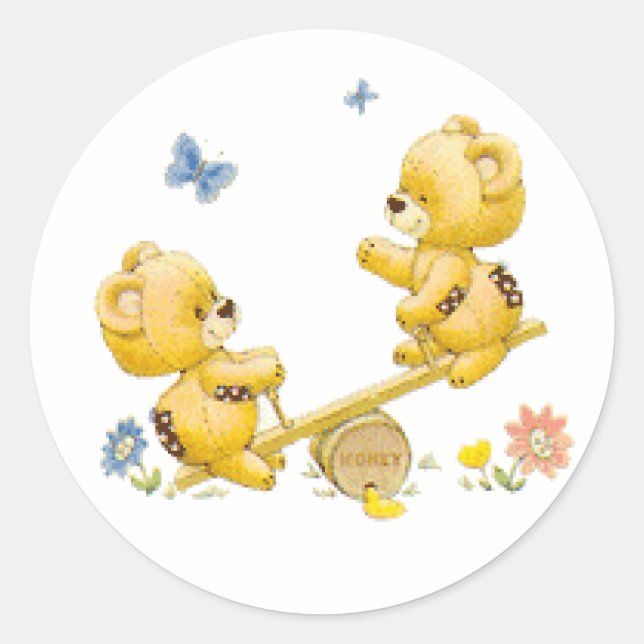 Siehe Saat Bears Runder Aufkleber (Vorderseite)