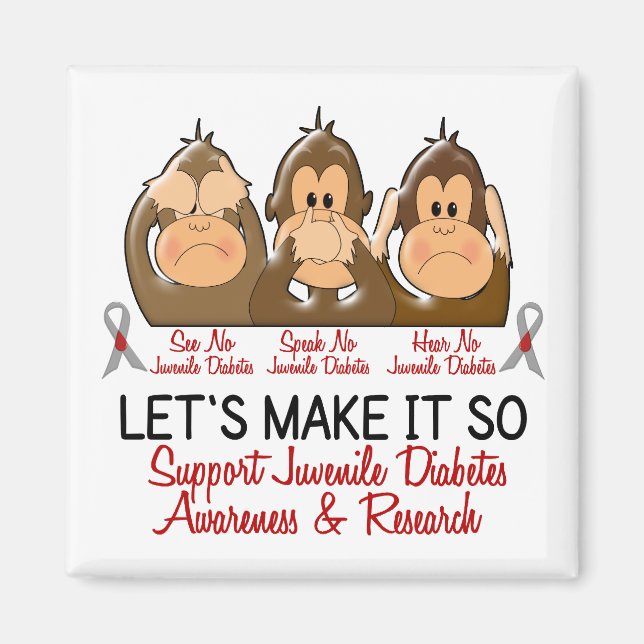 Siehe Speak Hear No Juvenile Diabetes 2 Magnet (Vorne)