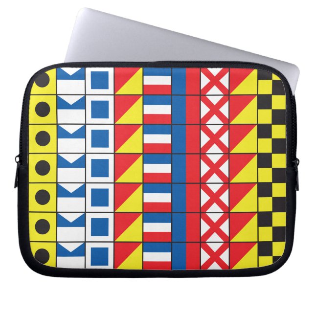 Siehe Worthy_Signal Flags pattern_I Liebe zum Sege Laptopschutzhülle (Vorderseite)