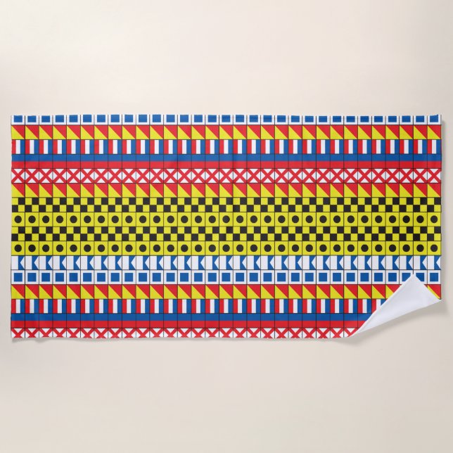 Siehe Worthy_Signal Flags pattern_I Liebe zum Sege Strandtuch (Vorderseite)