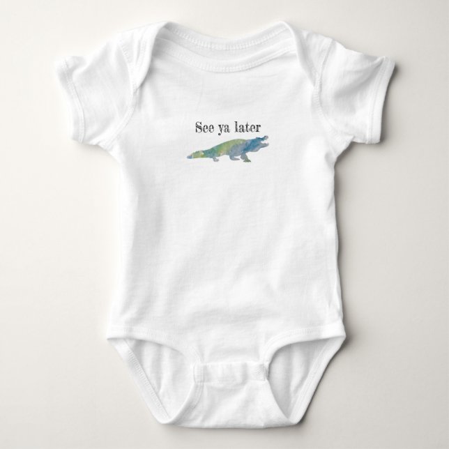 Siehe Ya Spater Alligator Baby Bodysuit Baby Strampler (Vorderseite)