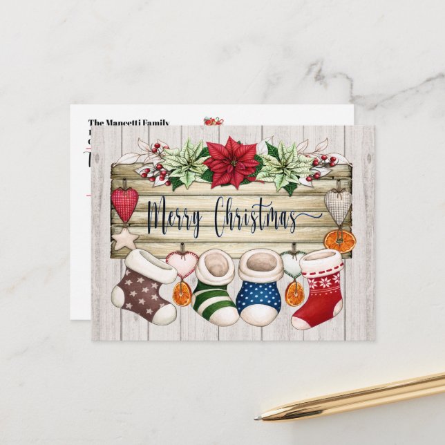 Siehe Zurück - Weihnachten Postkarte (Vorderseite/Rückseite Beispiel)