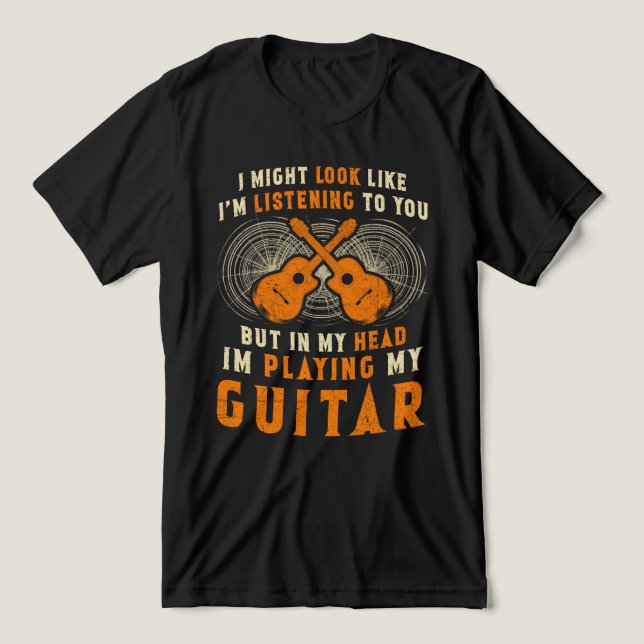Sieht aus, als höre ich den lustigen Gitarrenspiel Tri-Blend Shirt (Design Vorderseite)