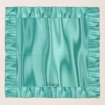 Sieht aus wie Aqua Imitate Satin Graphic Ruffles Schal<br><div class="desc">Personalisieren Sie den Text optional oder entfernen Sie ihn mithilfe der bereitgestellten Textvorlage.

Diese grafische Kunst sieht aus wie ein elegantes Aqua-Satinquadrat mit gerundeten Kanten.  Dieses einzigartige Design wird ein besonderes personalisiertes Geschenk für einen geliebten Menschen machen oder sich selbst ein Geschenk machen.</div>