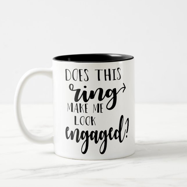 Sieht dieser Ring verlobt aus Zweifarbige Tasse (Links)
