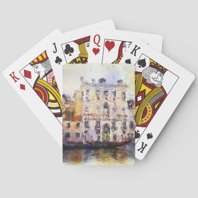 Sieht Od Venedig an, das im künstlerischen Spielkarten (Rückseite)