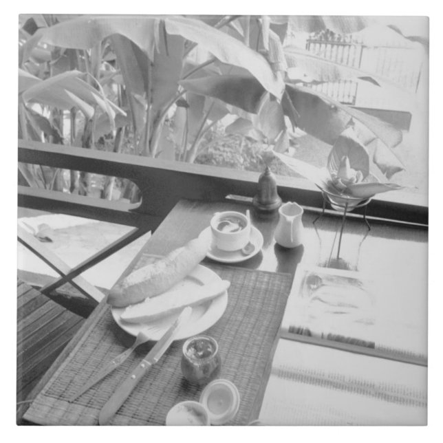 Siem Reap Kambodscha, kontinentales Frühstück Fliese (Vorderseite)