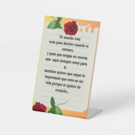 "Siempre a tu lado" Sockelschild