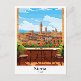Siena Italien Art Reisen Vintage Illustration Postkarte
