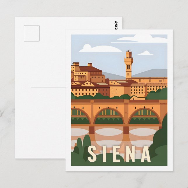 Siena Italien Berühmter Reiseort Postkarte (Vorne/Hinten)